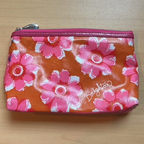 Brighton Floral Pink and Orange Makeup bag - Picture 2 of 6